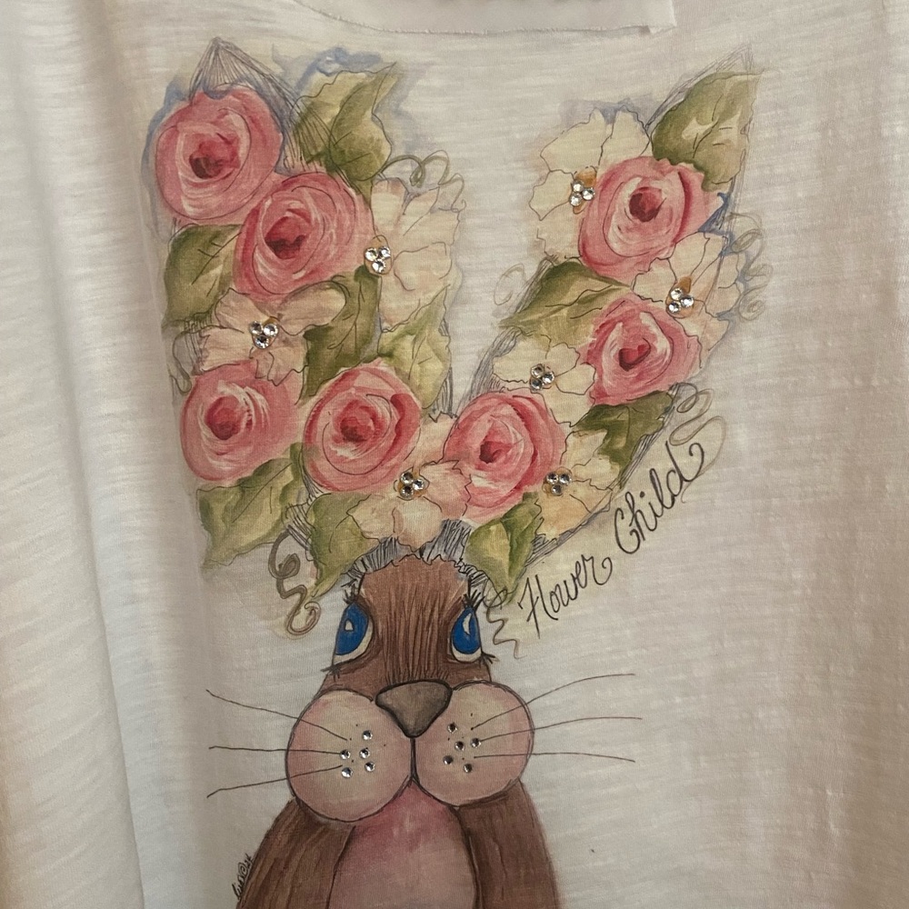 A RARE BIRD Flower Child Distressed Tee